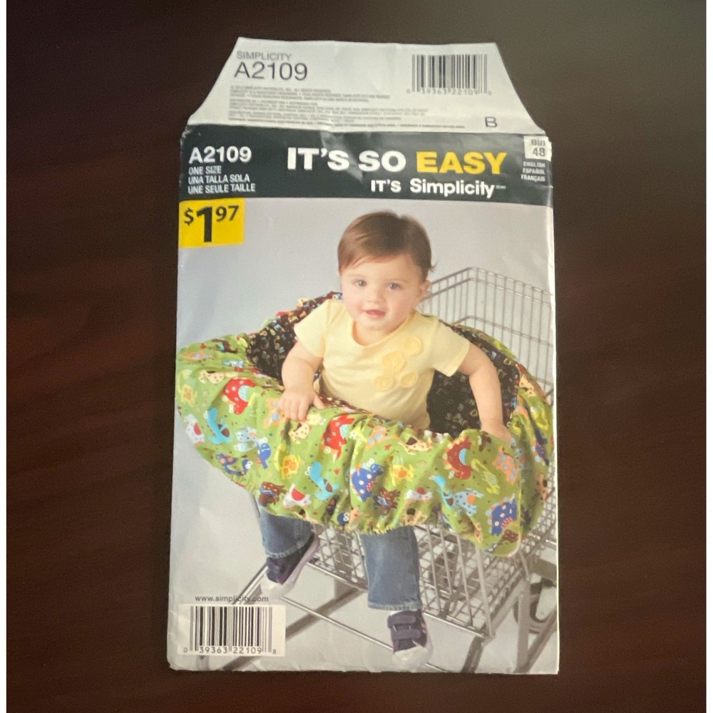 Simplicity A2109 It’s So Easy Sewing Pattern Shopping Cart Seat Cover One Size